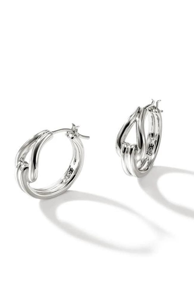 John Hardy Medium Surf Hoop Earrings in Silver at Nordstrom