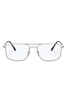 Ray-Ban 55mm Square Blue Light Blocking Glasses in Silver at Nordstrom