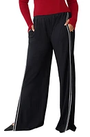 GSTQ Fadeaway Side Stripe Rib Pants Black Beauty at Nordstrom,