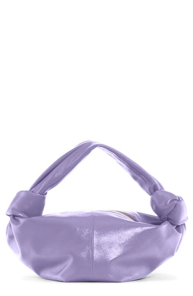 Bottega Veneta Mini Leather Hobo in Lavender/Silver at Nordstrom