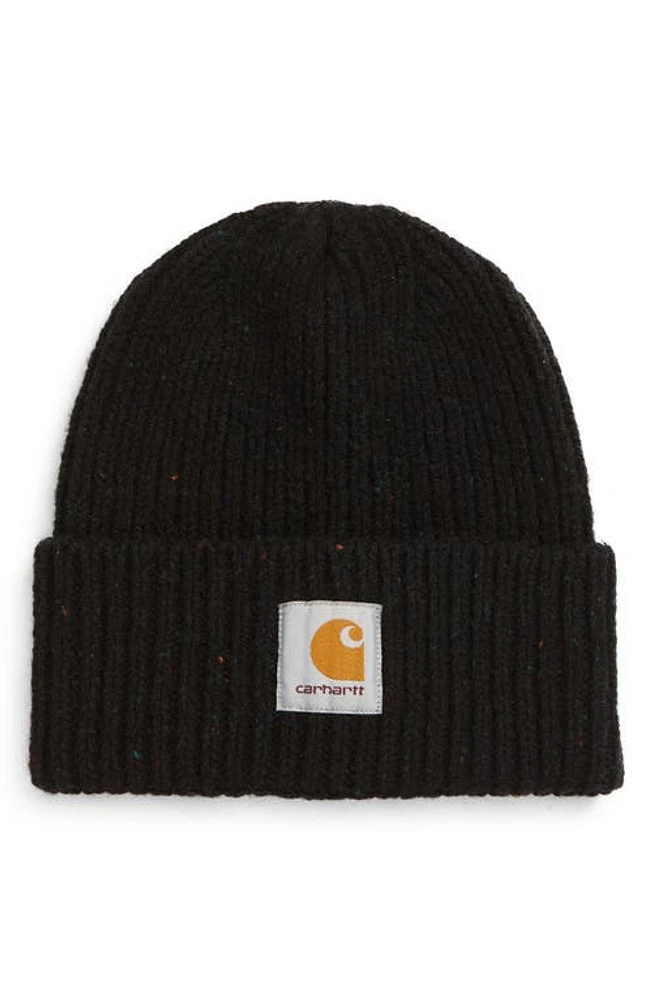 Carhartt Work In Progress Anglistic Wool & Cotton Cuff Beanie in Speckled Black at Nordstrom