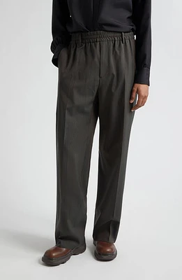 burberry Stripe Wool Trousers Granite at Nordstrom,