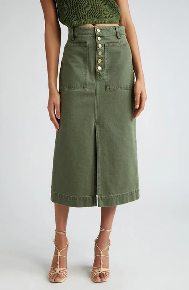 Ulla Johnson The Bea Denim Midi Skirt Juniper Wash at Nordstrom,