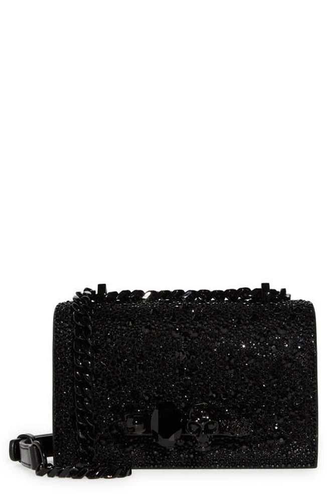 Alexander McQueen Mini Jeweled Crystal Embellished Leather Satchel in Black at Nordstrom