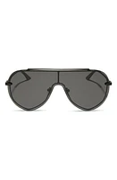 DIFF Imani 139mm Gradient Shield Sunglasses in Black /Grey at Nordstrom