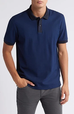 BOSS Phillipson Slim Fit Cotton Polo Dark Blue at Nordstrom,