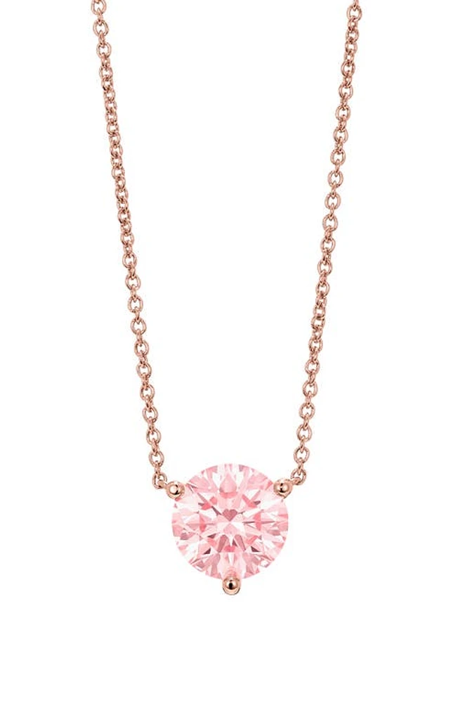 LIGHTBOX 1.5-Carat Lab Grown Diamond Pendant Necklace in Pink/14K Rose Gold at Nordstrom