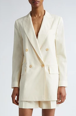 Max Mara Elegia Double Breasted Virgin Wool Blazer Vanilla at Nordstrom,