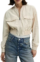 MANGO Picola Bomber Jacket Light Beige at Nordstrom,