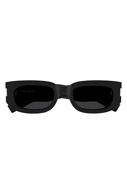 Saint Laurent 51mm Rectangular Sunglasses in Black at Nordstrom