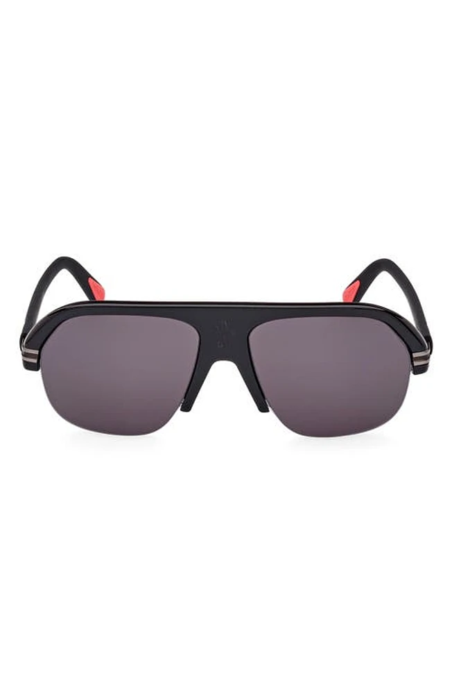 Moncler Lodge 57mm Navigator Sunglasses in Shiny /Smoke Lenses at Nordstrom