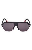 Moncler Lodge 57mm Navigator Sunglasses in Shiny /Smoke Lenses at Nordstrom