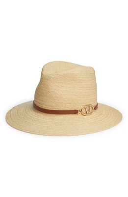 Valentino VLOGO Panama Hat Naturale/Selleria/Gold at Nordstrom,