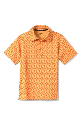 Johnston & Murphy Kids' XC4 Pineapple Print Performance Polo Orange at