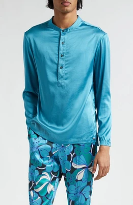 TOM FORD Henley Stretch Silk Pajama Shirt at Nordstrom,