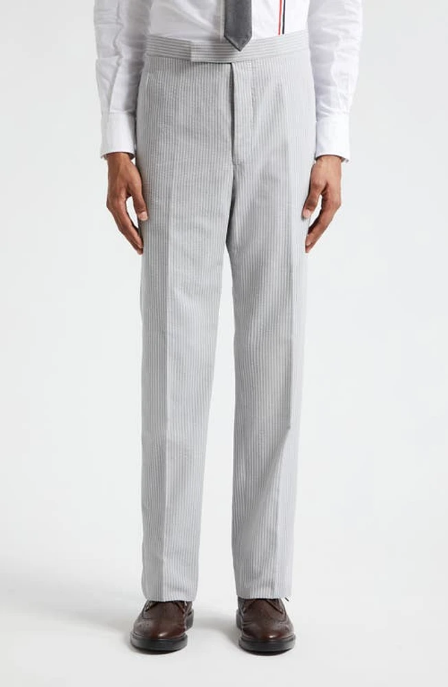 Thom Browne Low Rise Drop Crotch Backstrap Pants Light Grey at Nordstrom,