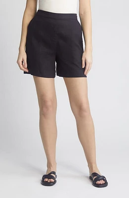 Masai Copenhagen Pinjaba Linen Shorts Black at Nordstrom,