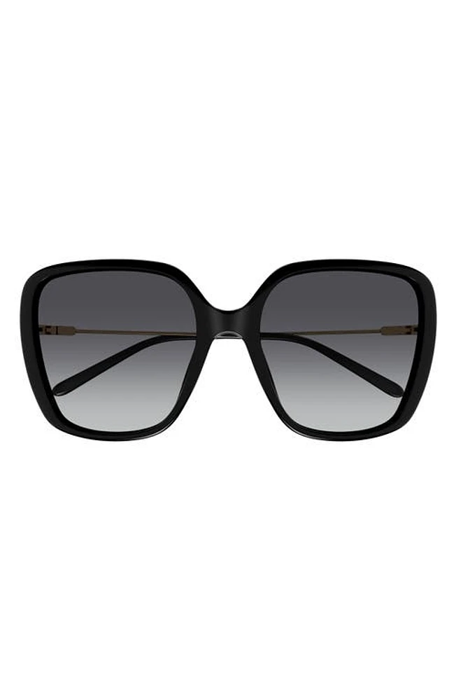 Chloé 57mm Rectangular Sunglasses in Black at Nordstrom