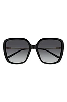 Chloé 57mm Rectangular Sunglasses in Black at Nordstrom