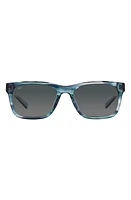 Costa Del Mar Tybee 55mm Gradient Polarized Rectangle Sunglasses in Grey Gradient at Nordstrom