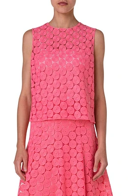 Akris punto Dot Guipure Lace Sleeveless Top Flamingo at Nordstrom,