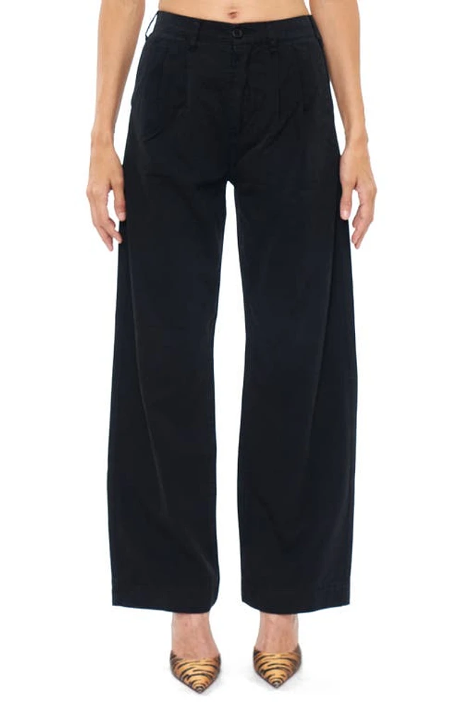 Pistola Ellery High Waist Cotton Wide Leg Trousers Fade To Black at Nordstrom,