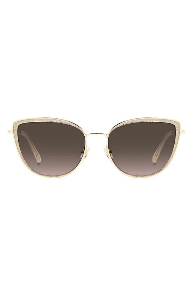 Kate Spade New York staci 56mm gradient cat eye sunglasses in Gold /Brown Gradient at Nordstrom