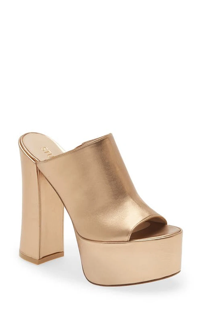 Stuart Weitzman Skyhigh 145 Platform Slide Sandal Gold. at Nordstrom,