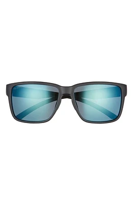 Smith Emerge 60mm Polarized Rectangle Sunglasses in Matte Black/Blue Mirror at Nordstrom