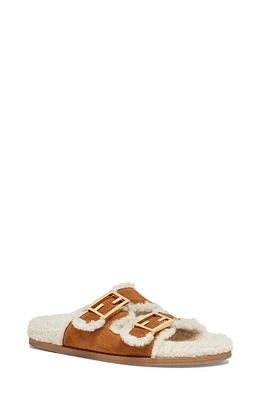 Fendi Feel Genuine Shearling Slide Sandal Beige/Latte at Nordstrom,