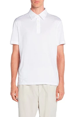 Moncler Logo Patch Cotton Piqué Polo White at Nordstrom,