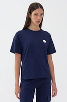 Nocturne Logo Designed Basic T-shirt in Navy Blue at Nordstrom