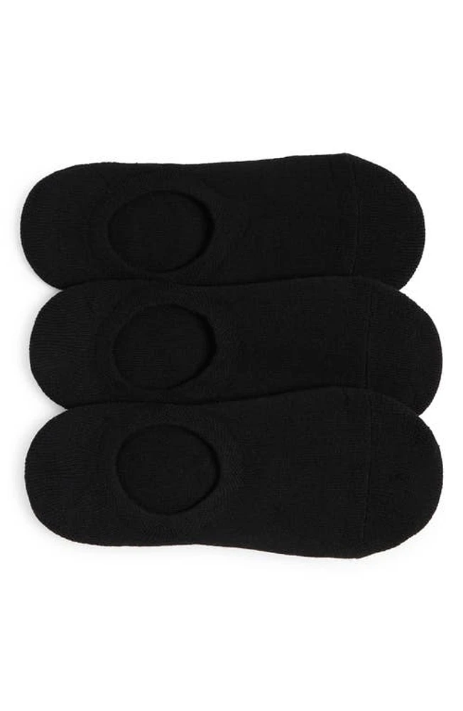 Nordstrom 3-Pack Everyday No-Show Socks in Black at Nordstrom, Size 9