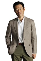 Charles Tyrwhitt Linen Cotton Slim Fit Jacket Mocha at Nordstrom,