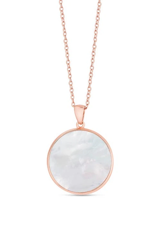 Lily Nily Kids' Mother-of-Pearl Pendant Necklace in Rose Gold at Nordstrom