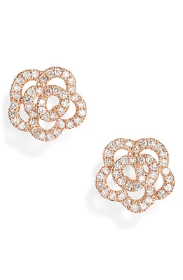 EF Collection Rose Diamond Stud Earrings in Rose Gold at Nordstrom