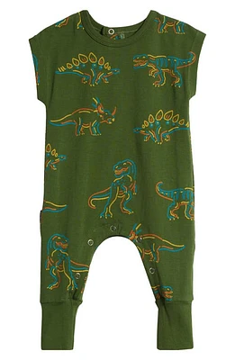 TINY TRIBE Dinosaur Romper Moss Green at Nordstrom,