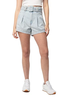 BLANKNYC Belted Pleated Superhigh Waist Denim Shorts Big Time at Nordstrom,