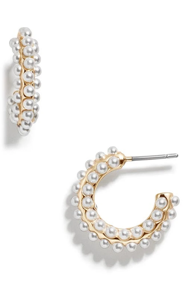 BaubleBar Nina Imitation Pearl Hoop Earrings at Nordstrom