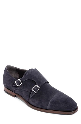 TO BOOT NEW YORK Addison Double Monk Strap Shoe Blue Suede at Nordstrom,