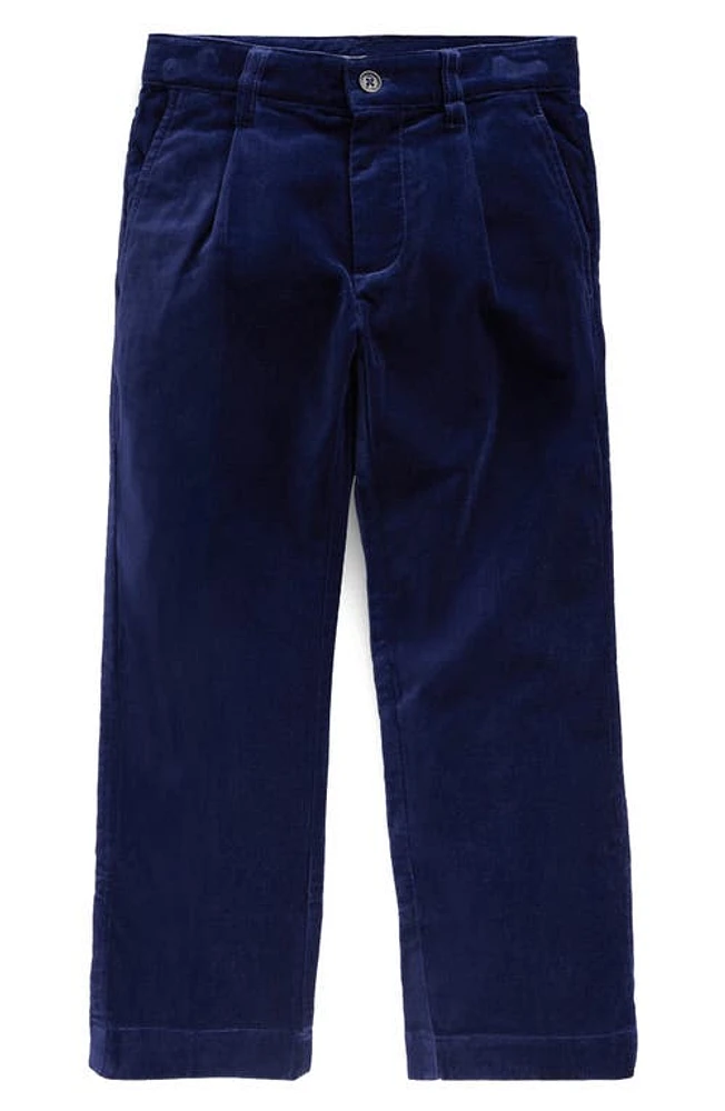 Mini Boden Kids' Pleated Smart Velvet Trousers Bluing at Nordstrom,