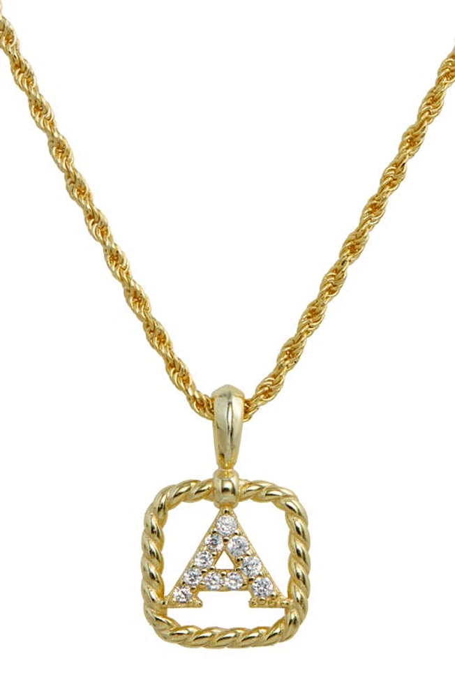 SAVVY CIE JEWELS Initial Pendant Necklace in Yellow-A at Nordstrom