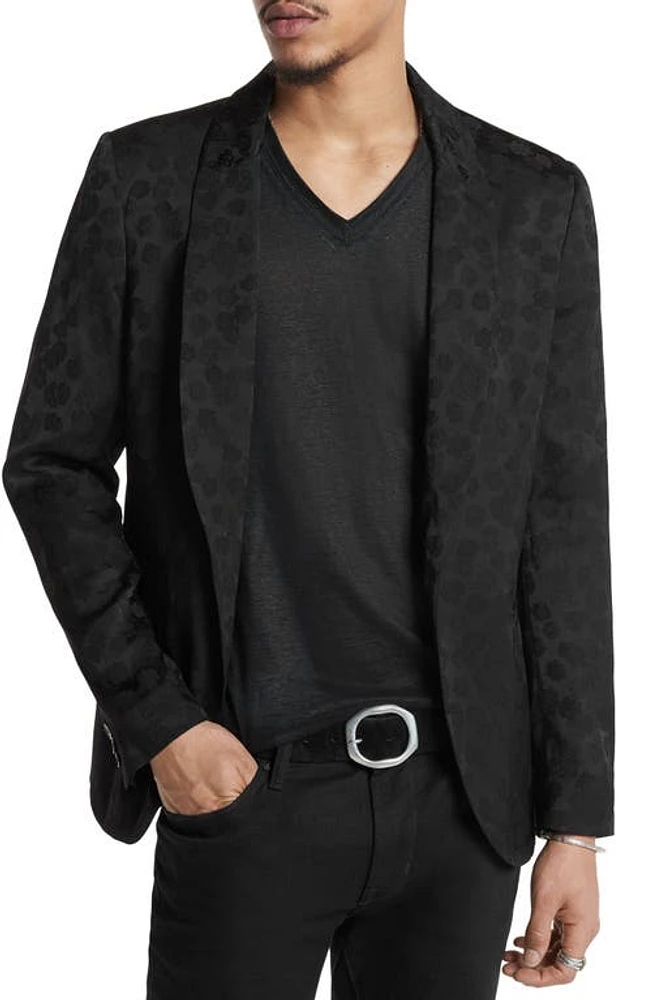 John Varvatos Crescent Slim Fit Shawl Lapel Jacket Black at Nordstrom,