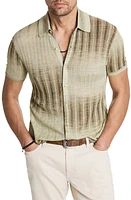 John Varvatos Santiago Short Sleeve Button-Up Sweater at Nordstrom,