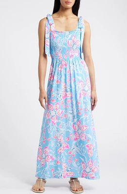 Lilly Pulitzer Kailua Floral Smocked Tie Shoulder Maxi Sundress Multi Bahamian Rhapsody at Nordstrom,