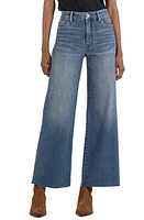 KUT from the Kloth Meg Fab Ab High Waist Raw Hem Ankle Wide Leg Jeans Milestone at Nordstrom,