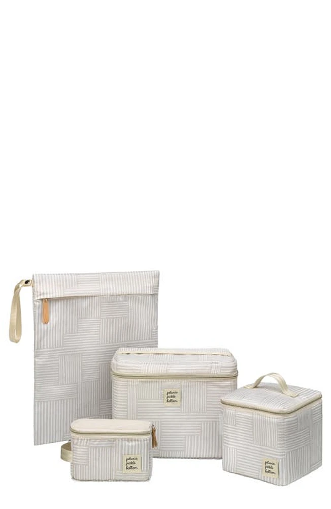 Petunia Pickle Bottom Prompt Checker Stitch Print 4-Piece Breast Pump Storage Kit in Beige at Nordstrom