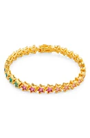 July Child Aura Rainbow Cubic Zirconia Star Bracelet in Gold Plated/Cubic Zirconia at Nordstrom