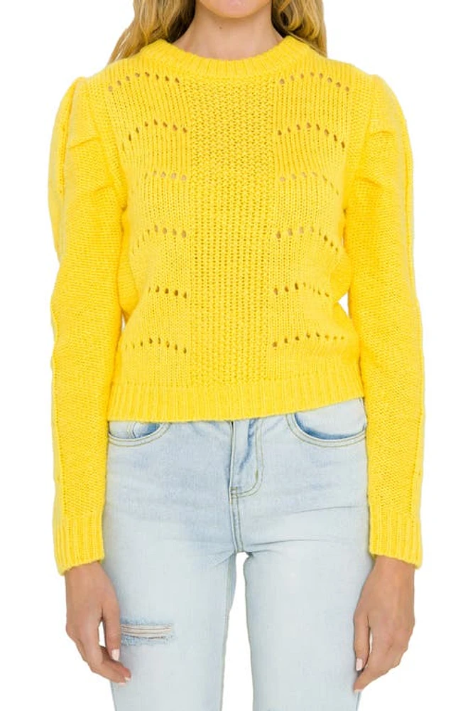 English Factory Pleated Sweater Yellow at Nordstrom,