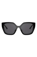 Prada 52mm Polarized Rectangular Sunglasses in Black at Nordstrom